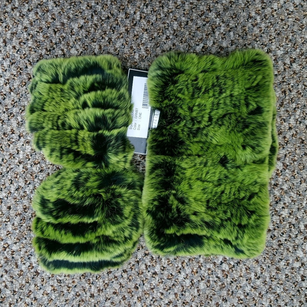 Knitted Rex Rabbit Fur Accessories Set